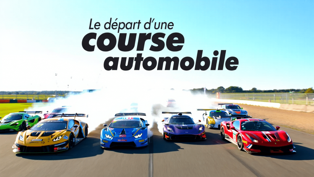 Le départ d'une course automobile