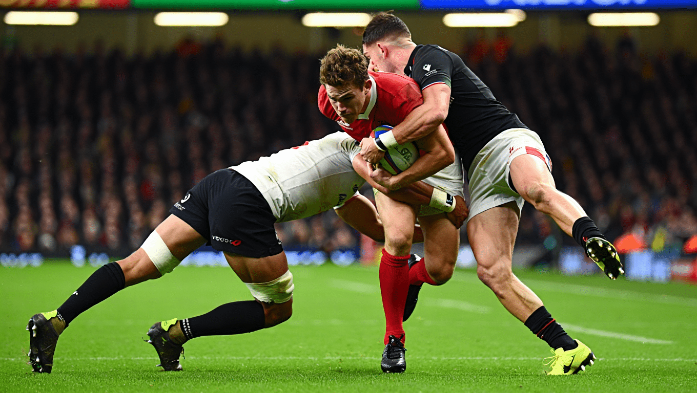 Double plaquage au rugby