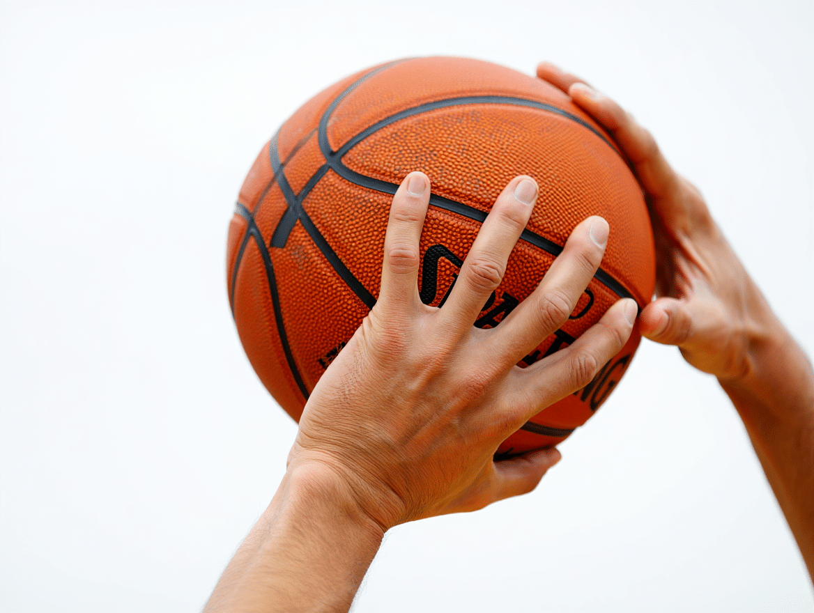 la posture et la prise en main correctes pendant un tir au basketball.