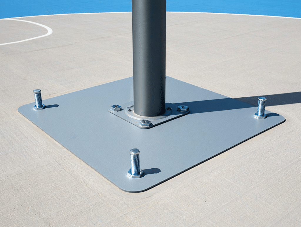 ancrage d'un panier de basket