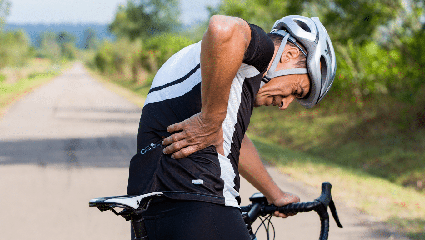 Blessures courantes au cyclisme: douleurs au dos