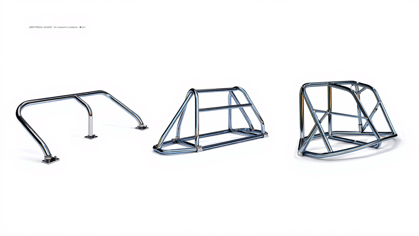 Arceau simple, multipoints et cage complète pour voiture de course