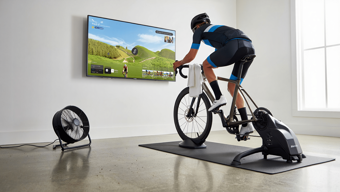 Cyclisme en salle pour faire un echauffement