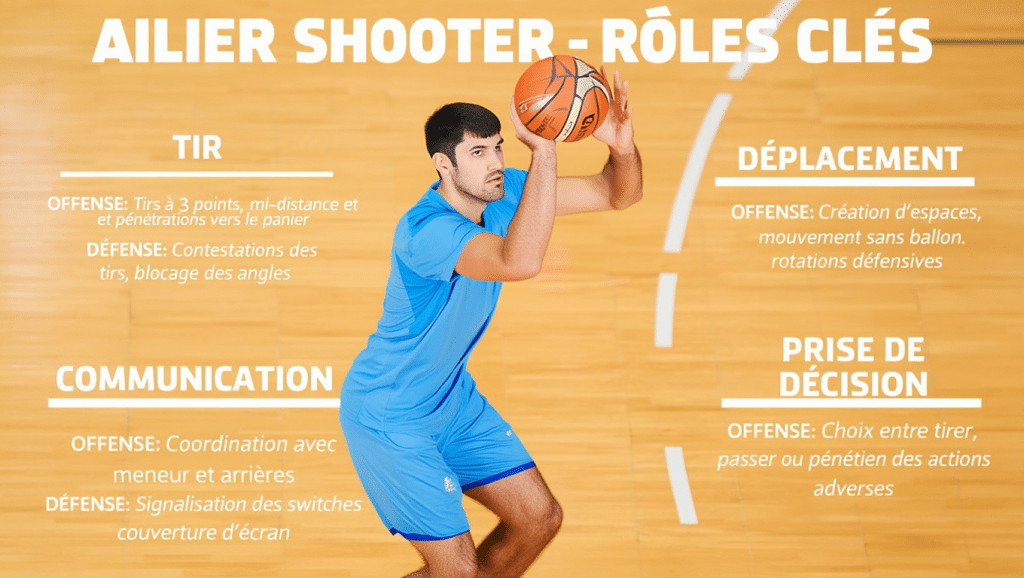 rôles offensifs et défensifs d’un ailier shooter