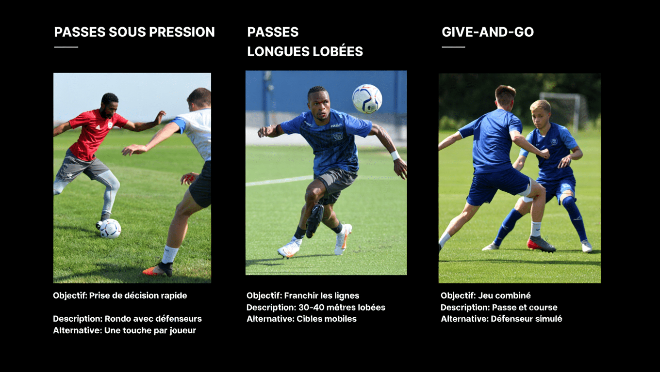 Technique de passes au football: passation rapide et deplacement