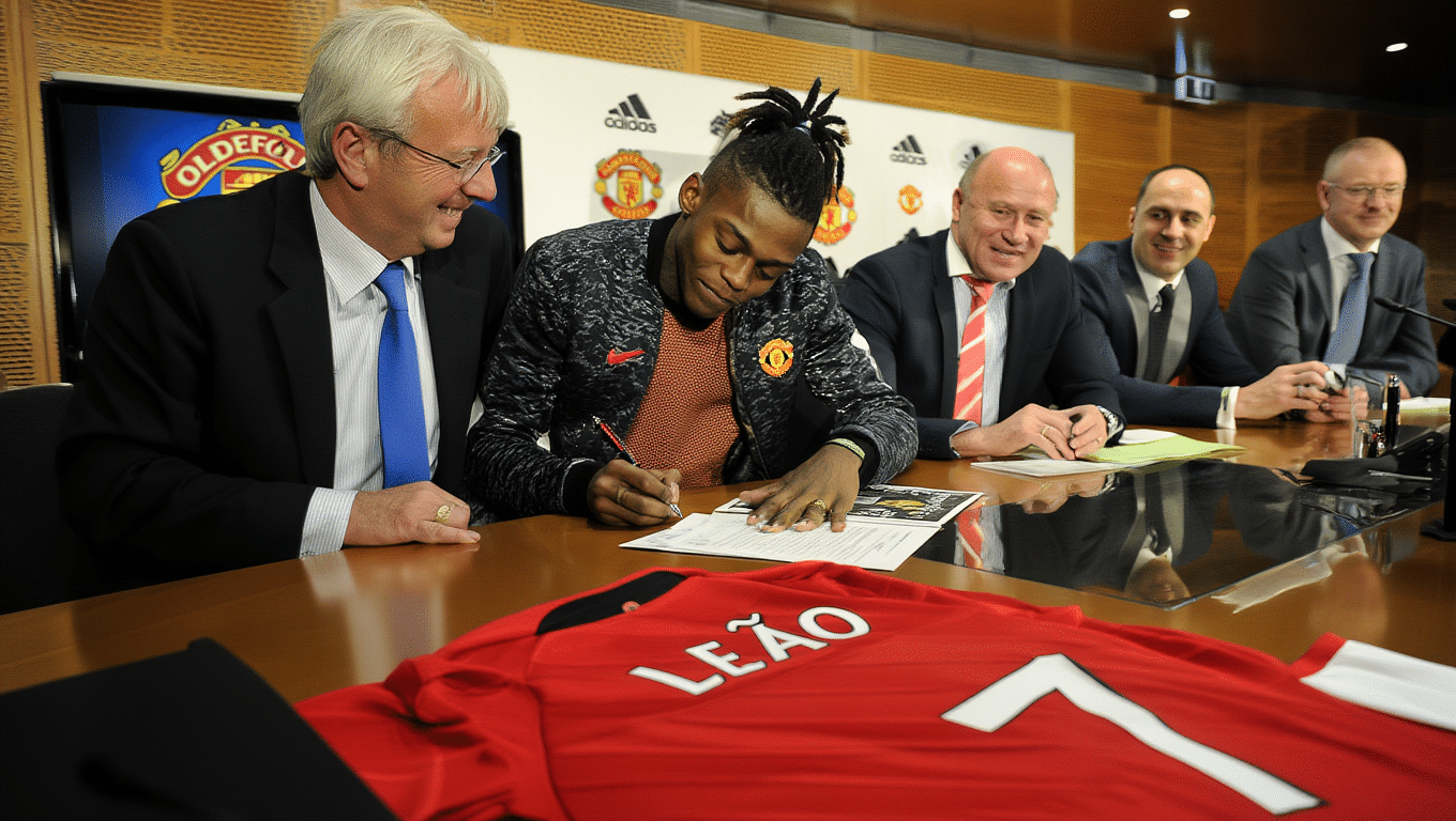 Signature de contrat au Manchester United