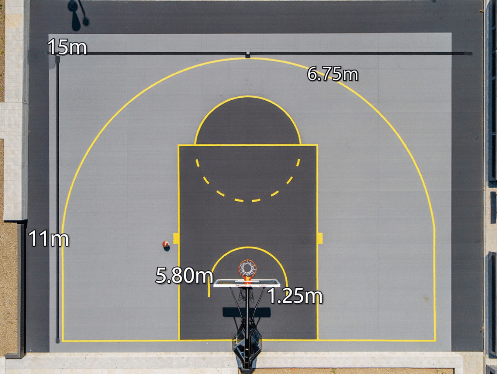 Dimensions terrain de basket ball 3x3