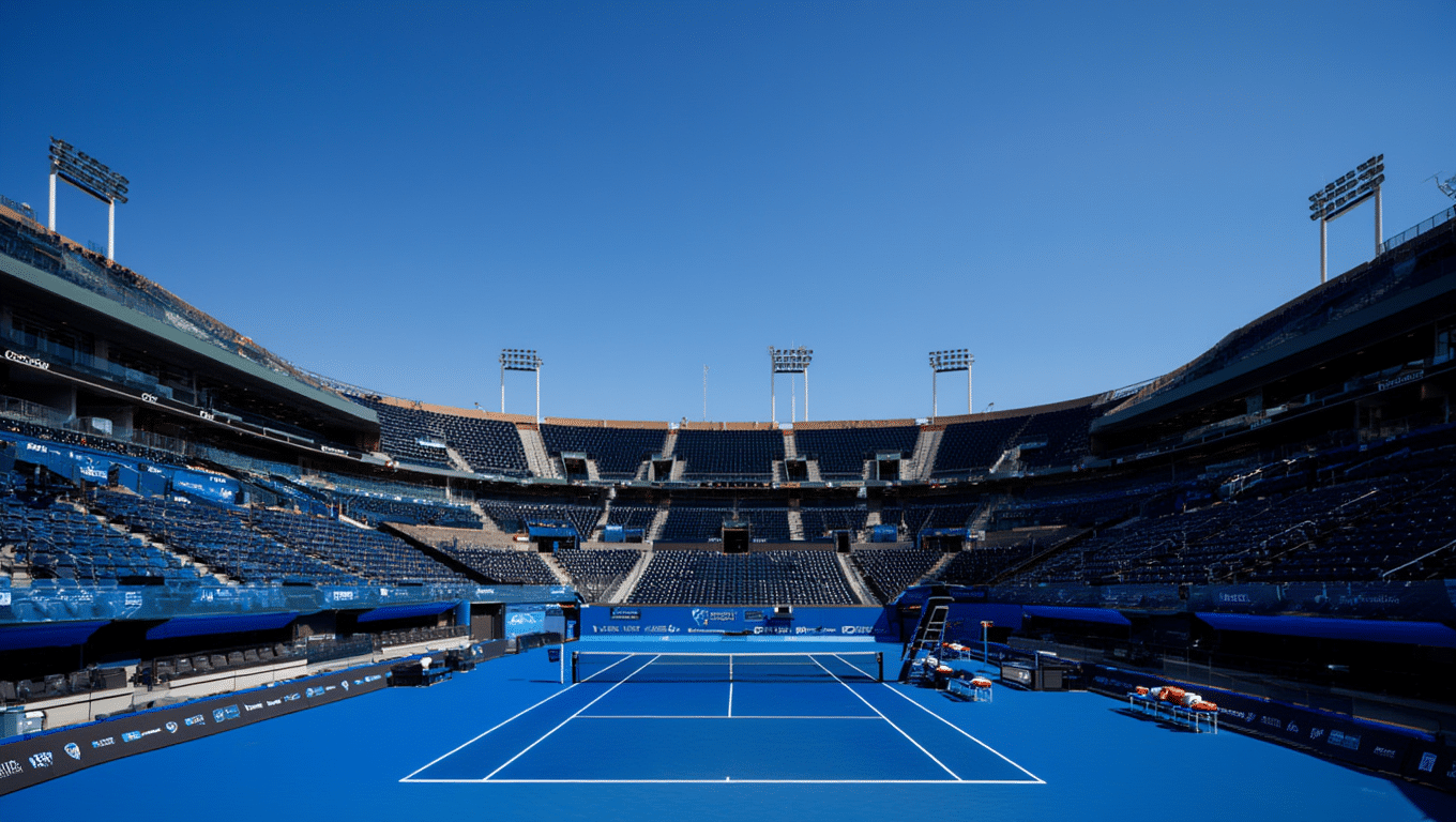 Le terrain de tennis