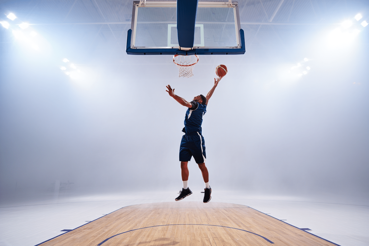 Synchronisation du saut pour un rebond au basket