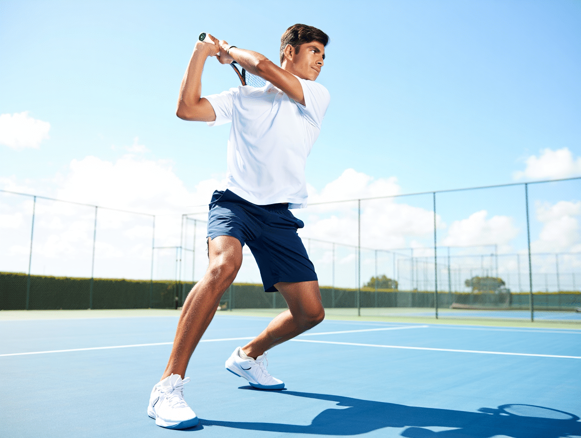 Transfert de poids pour reussir un revers à deux mains