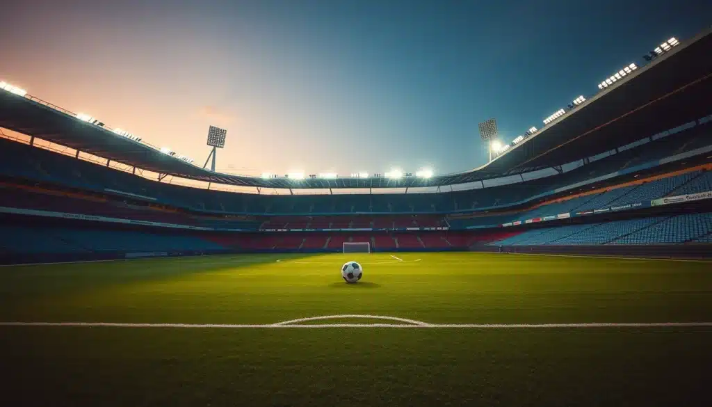 France - Portugal : stade de football éclairé avant une confrontation entre les deux sélections