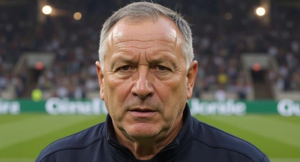 Jean Fernandez, entraîneur de football français, au bord du terrain