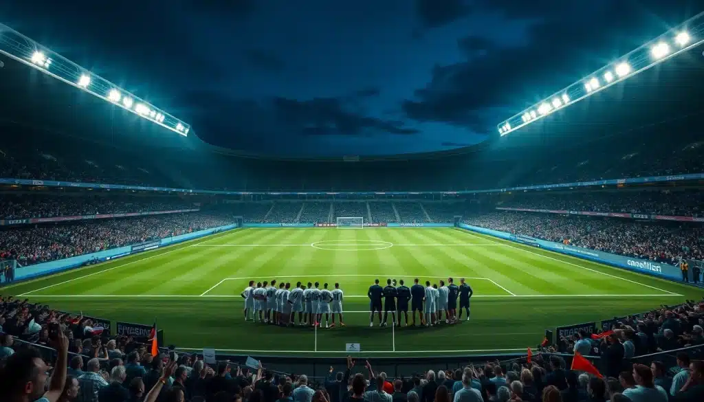 Paris vs Real Madrid : stade européen illuminé avant le coup d'envoi